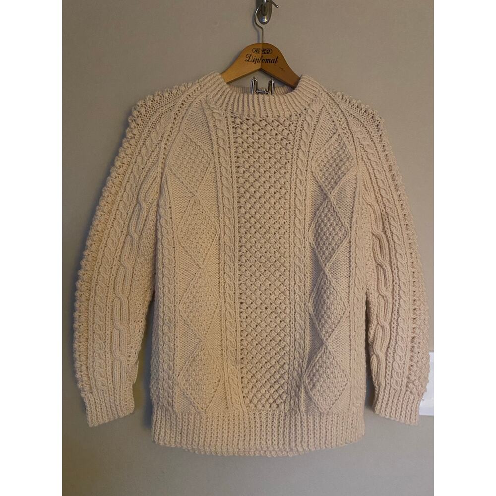 Connemara Handcrafts Ireland Chunky Knit Fisherman Sweater Aran Approx S
